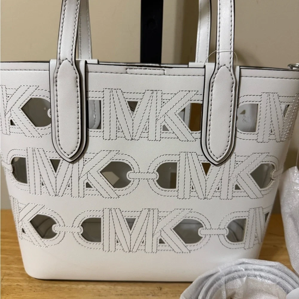 Michael Kors White Cut Out Tote Bag